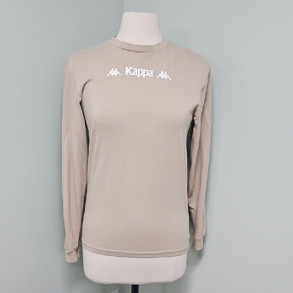Kappa Long Sleeve Shirt Tan Beige Size Small